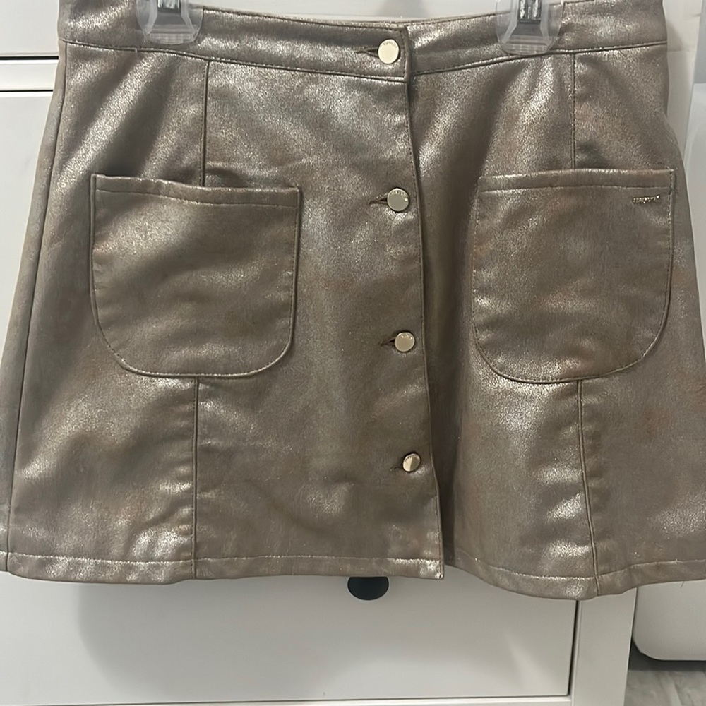 Mayoral brand size 18, bottom down, shiny, gold and silver skirt